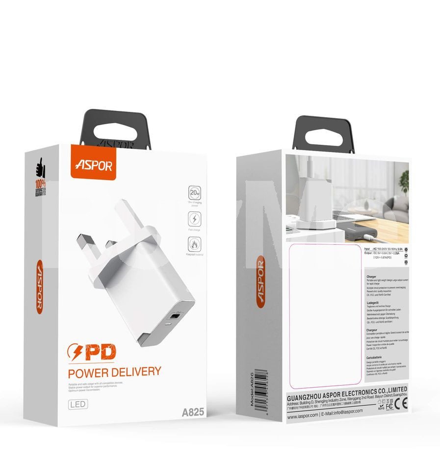 Aspor A825 Type C PD 20W Charger